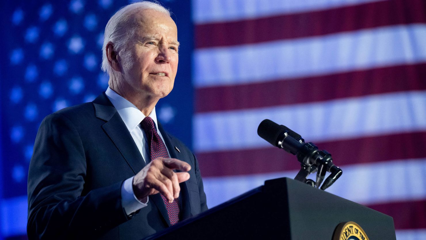 President Joe Biden speaks during a campaign rally at Pearson Community Center in Las Vegas, Nevada, on February 4.