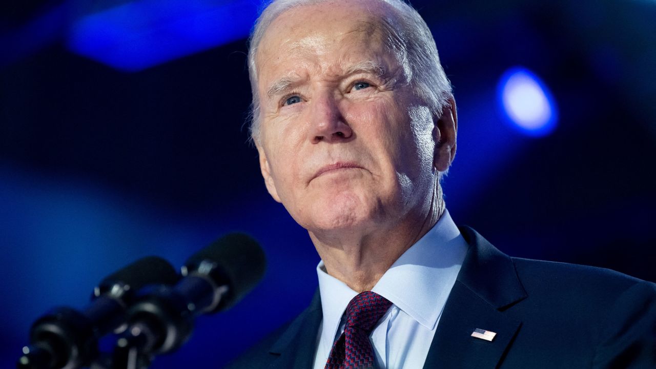 President Joe Biden speaks during a campaign rally at Pearson Community Center in Las Vegas, Nevada, on February 4, 2024.