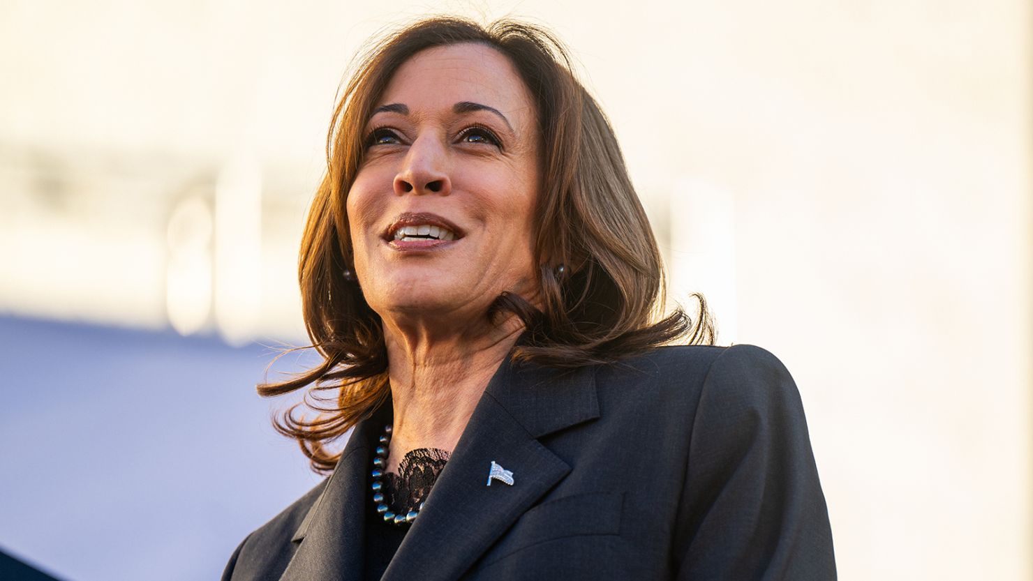 Vice President Kamala Harris speaks during a campaign rally at South Carolina State University on February 2, 2024, in Orangeburg.