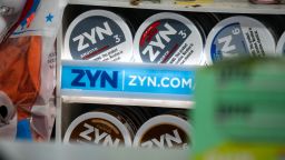 Zyn smokeless nicotine pouch containers for sale in the Brooklyn borough of New York, US, on Tuesday, Feb. 6, 2024. Philip Morris International Inc. is scheduled to release earnings figures on February 8. Photographer: Shelby Knowles/Bloomberg via Getty Images