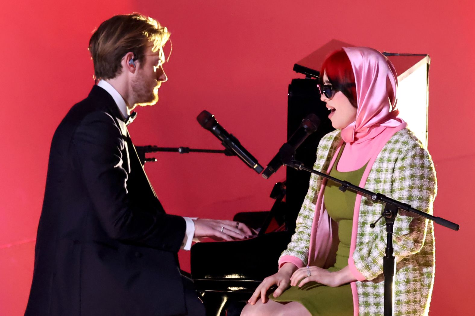 Eilish and Finneas perform "What Was I Made For?" The song, from the "Barbie" soundtrack, later won the Grammy for song of the year.