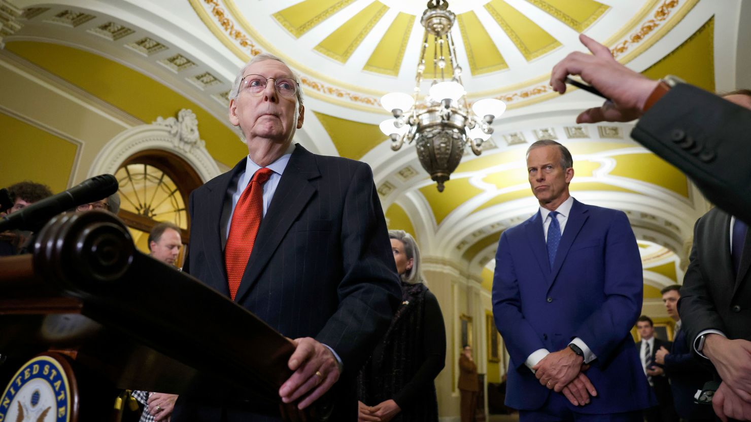 Senate Minority Leader Mitch McConnell concedes at a news conference Tuesday that the bipartisan Senate immigration bill does not have a chance of passage.