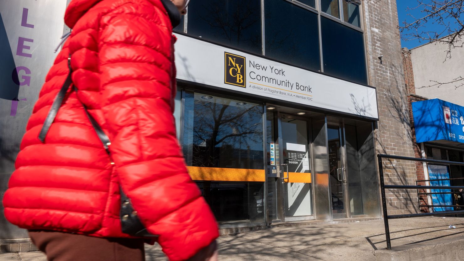 Shares of New York Community Bank plunged but ultimately closed higher on Wednesday.