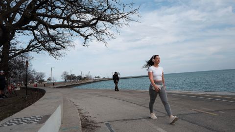 CHICAGO, ILLINOIS - FEBRUARY 08: People enjoy the lakefront  as temperatures climbed to near 60 degrees, more than 20 degrees above normal on February 08, 2024 in Chicago, Illinois. The warmer-than-usual day came on the same day that Scientists announced the world surpassed a key warming threshold across an entire year for the first time on record. (Photo by Scott Olson/Getty Images)