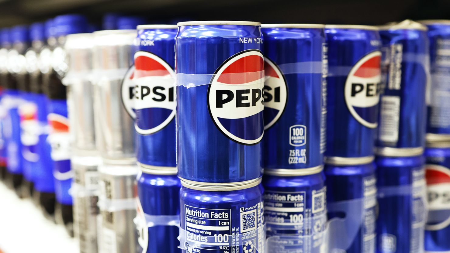 Cans of Pepsi soda are on display at a Target store in New York City.