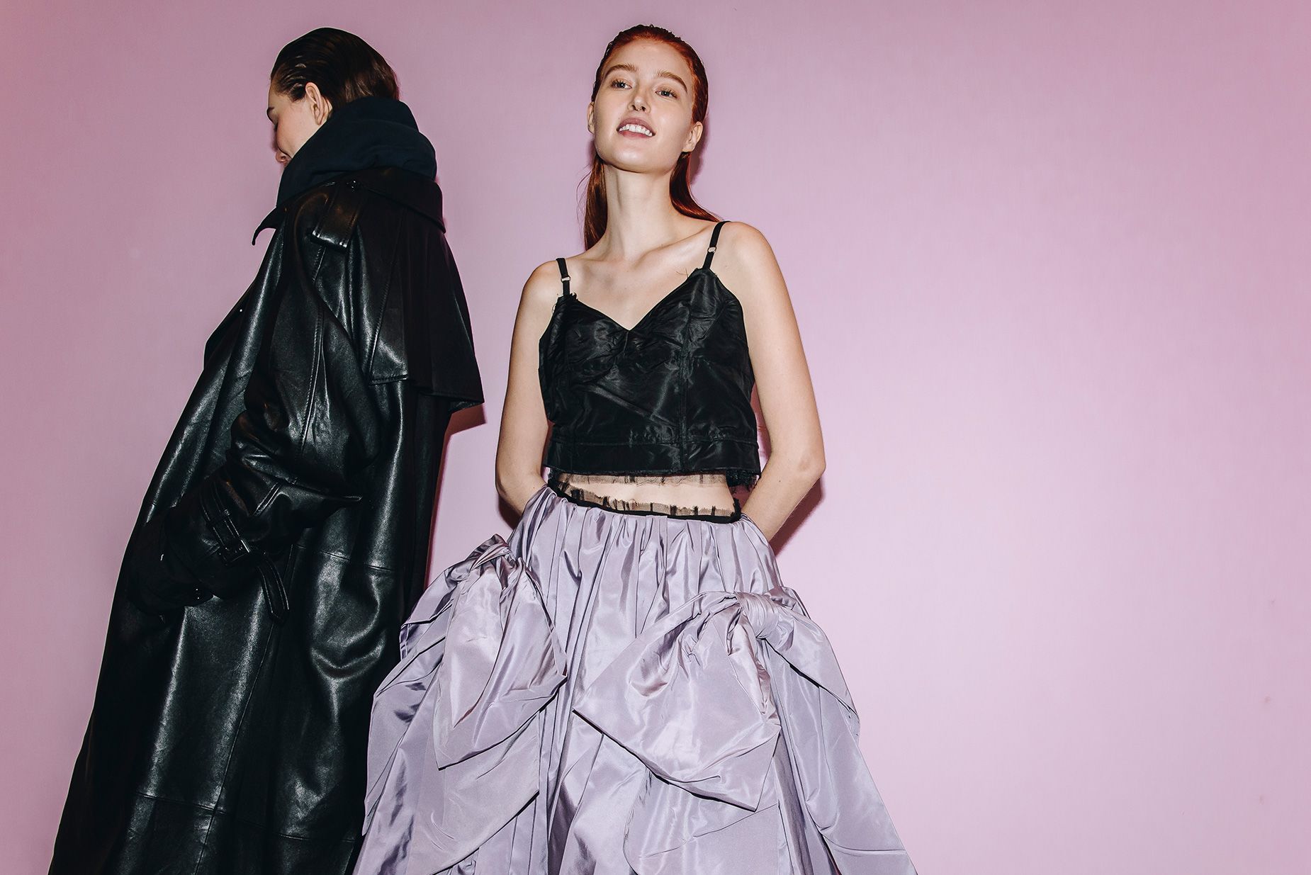 As part of its circularity initiatives, Coach upcycled secondhand materials into denim, leather and shearling pieces, and turned taffeta party dresses into tops and skirts.