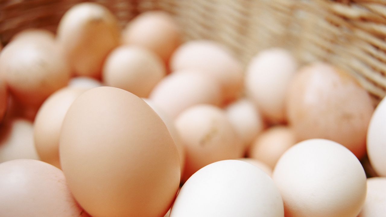 Eggs in a basket.
