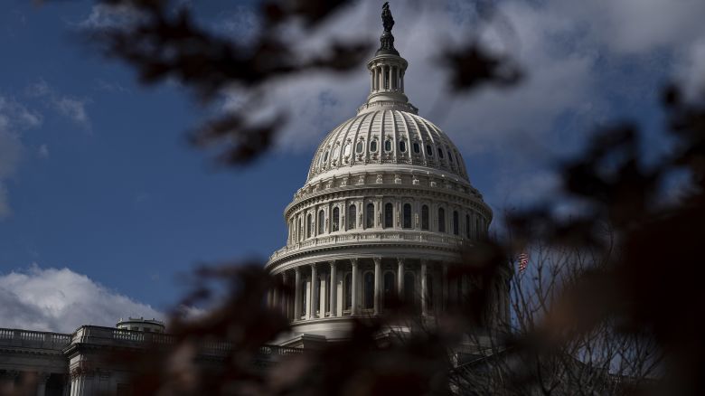 The US Capitol in Washington, DC, US, on Tuesday, Feb. 13, 2024. House Republicans plan to try again to impeach Homeland Security Secretary Alejandro Mayorkas, after a vote on the impeachment resolution failed last week. Photographer: Al Drago/Bloomberg via Getty Images