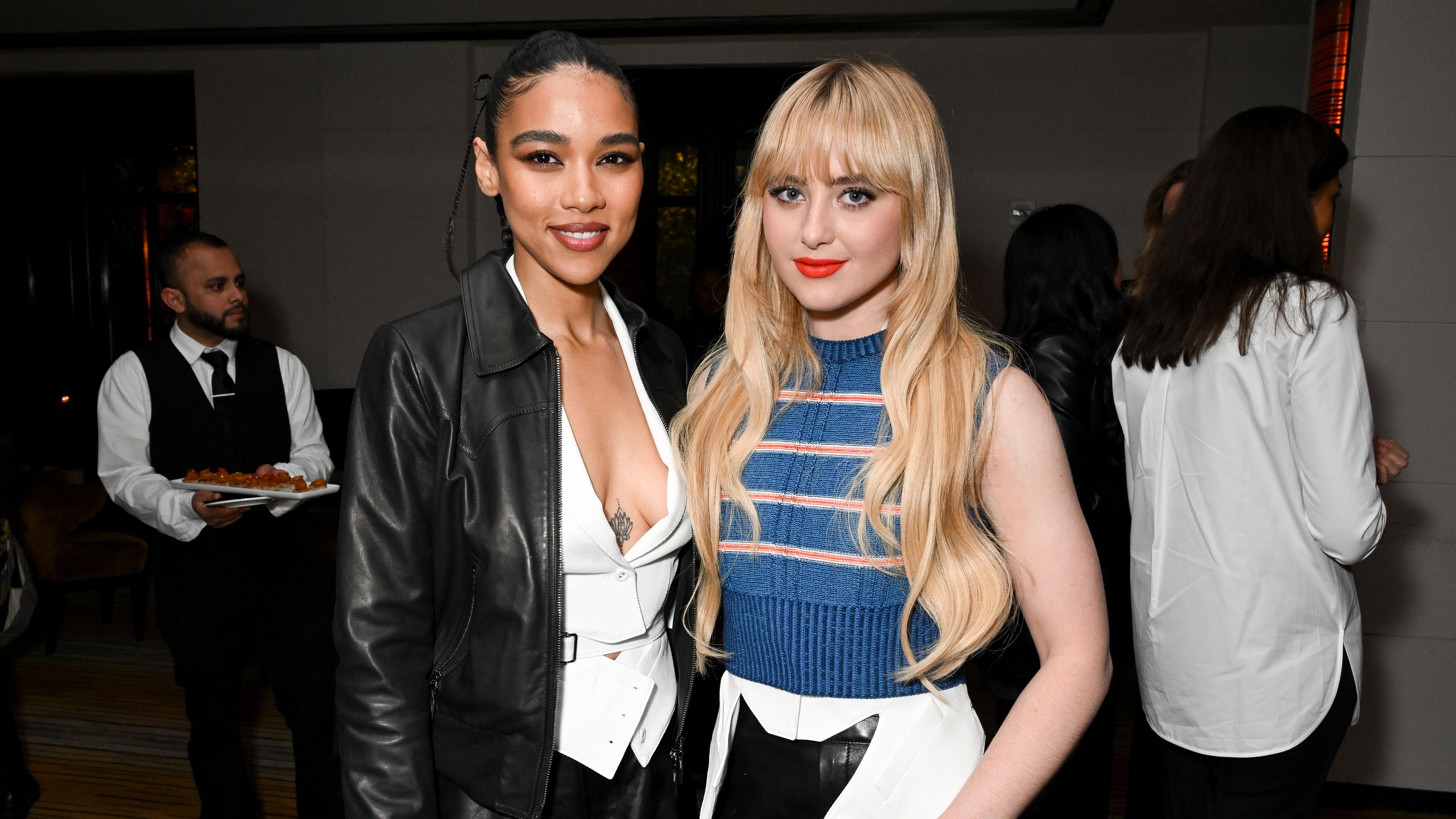Alexandra Shipp and Kathryn Newton attend a cocktail party and dinner hosted by Tod's on February 13.