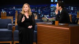 Comedian & actress Amy Schumer during an interview with host Jimmy Fallon on Tuesday, February 13, 2024