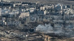 AVDIIVKA, UKRAINE - FEBRUARY 15: A general view of the city's destroyed buildings on February 15, 2023 in Avdiivka district, Ukraine. The Russian army is advancing on the flanks of the city, firing non-stop artillery, shelling the city with guided aerial bombs (FAB-500). Both Ukraine and Russia have recently claimed gains in the Avdiivka, where Russia is continuing a long-running campaign to capture the city, located in the Ukraine's eastern Donetsk Region. Last week, the Russian army was successful in advancing towards the city and captured the main supply road (Photo by Kostiantyn Liberov/Libkos/Getty Images)