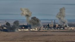 Smoke rises from the Avdiivka Coke and Chemical Plant on February 15.