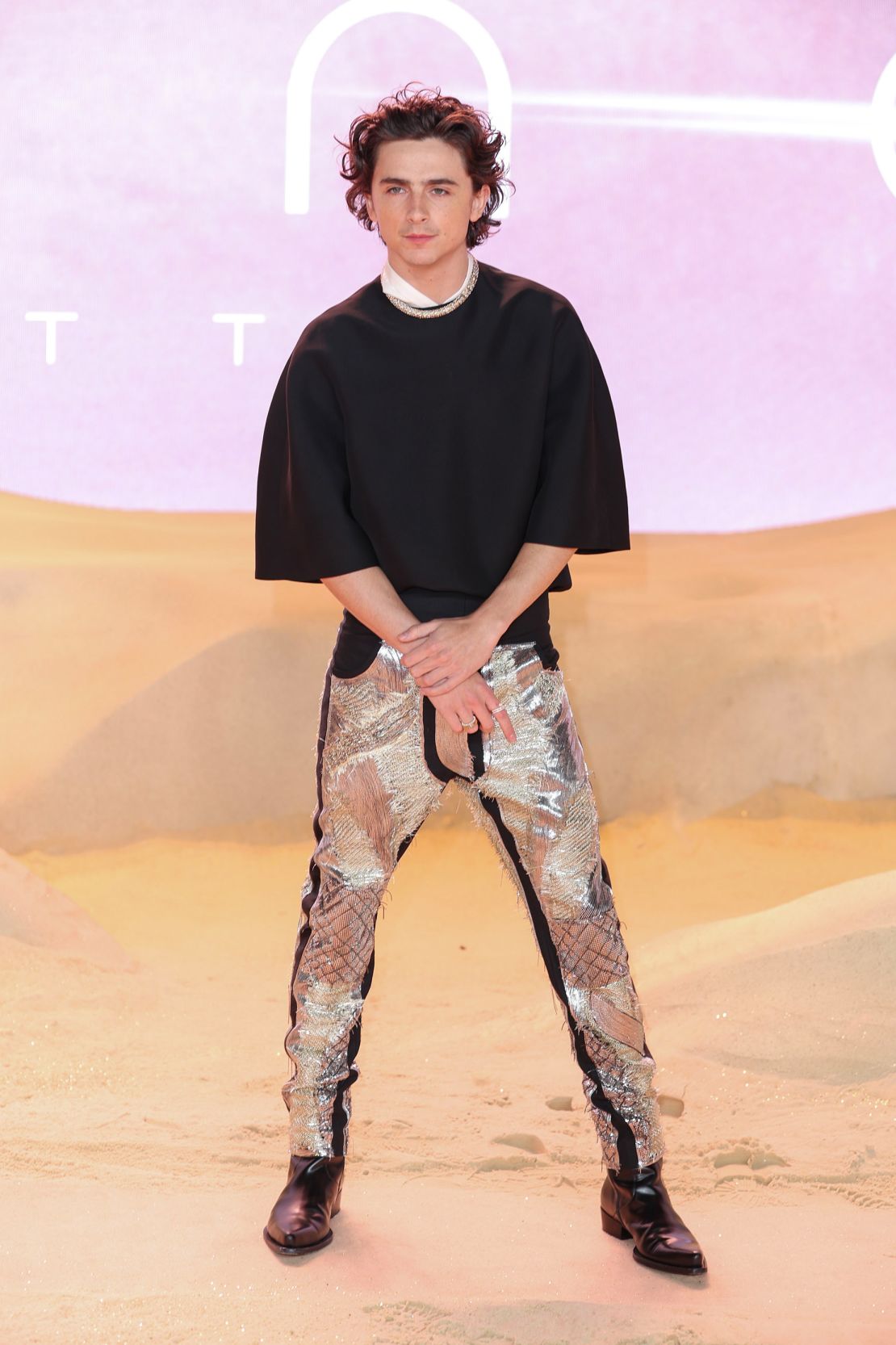 Chalamet in Haider Ackermann at the London premiere.