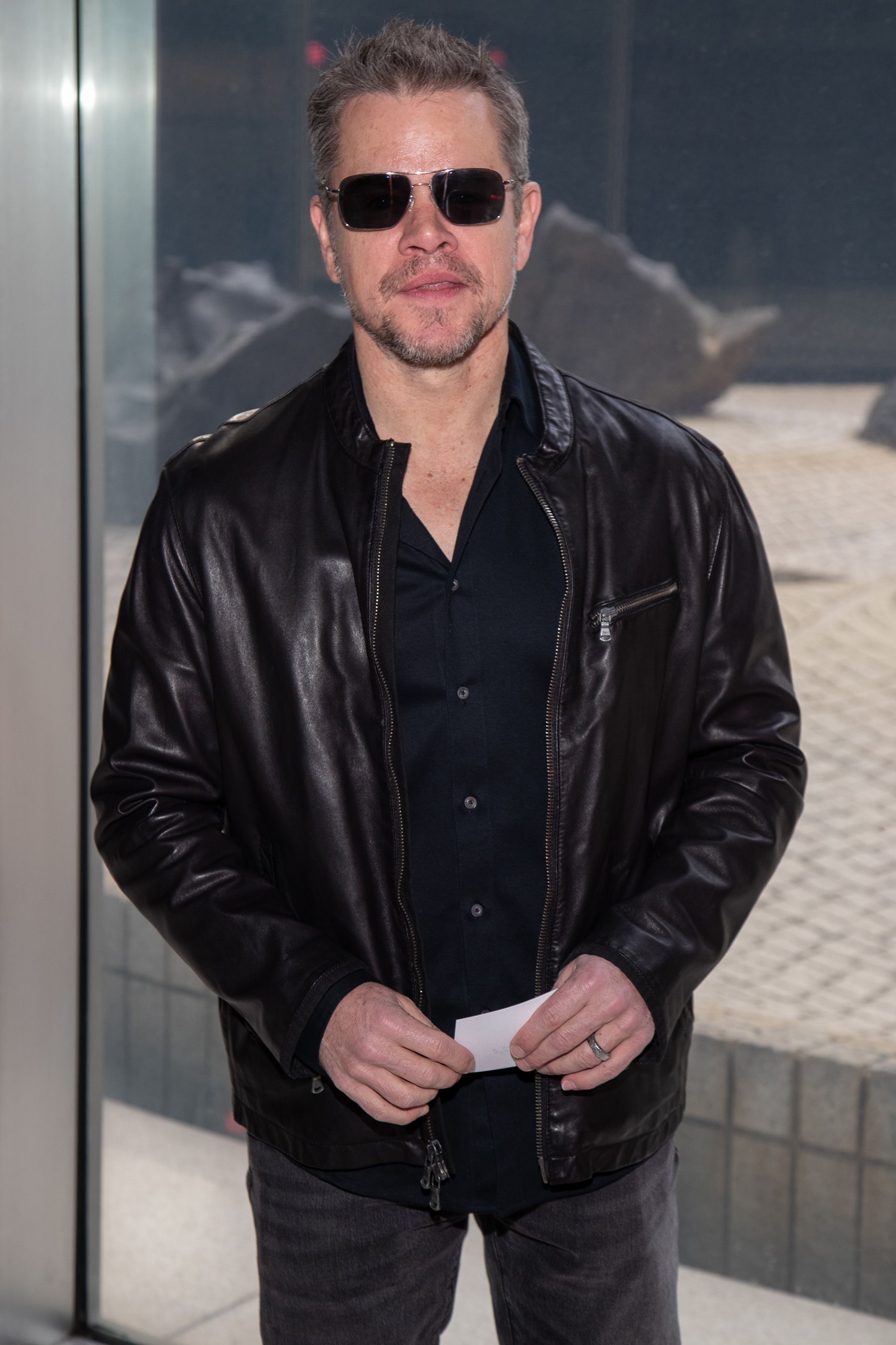 Matt Damon attends the Naeem Khan runway show on February 12.