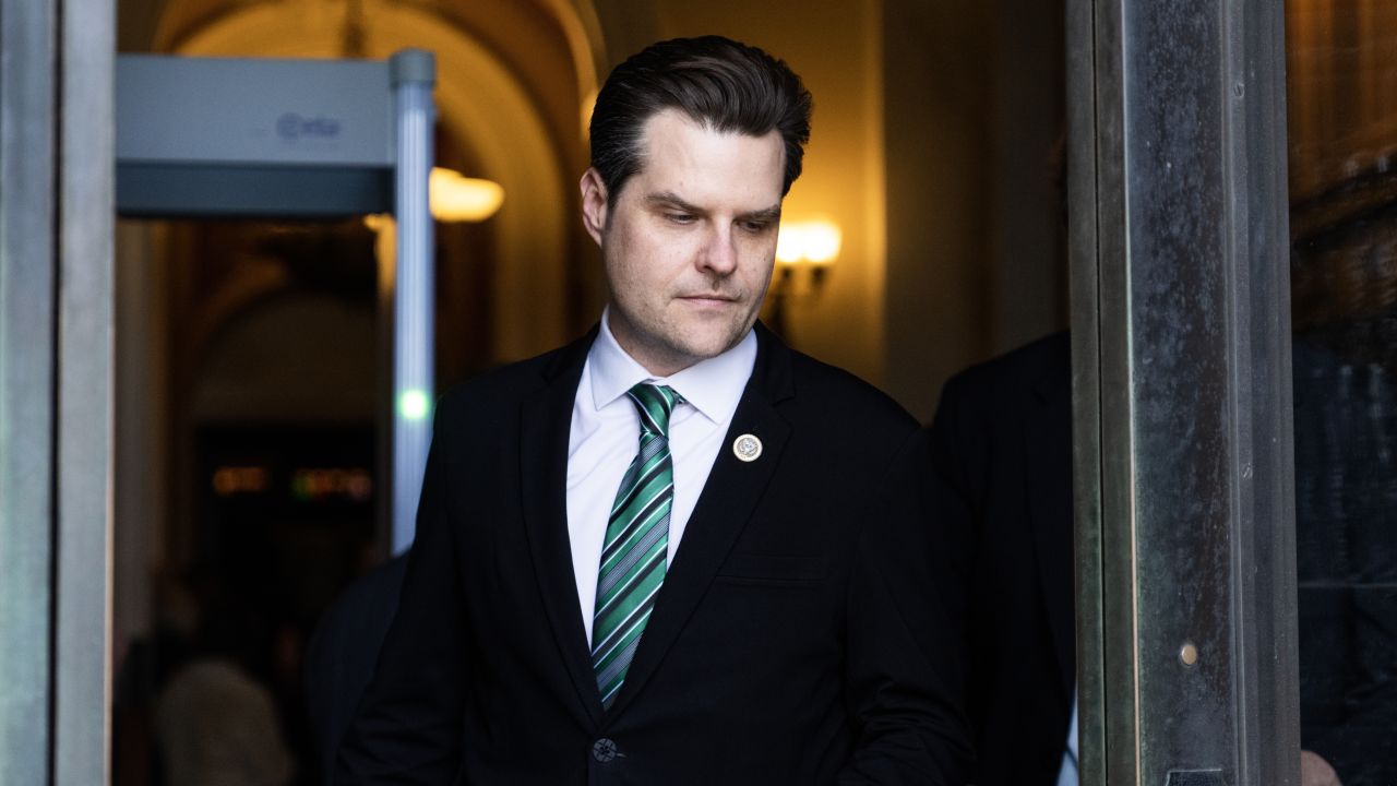 UNITED STATES - FEBRUARY 15: Rep. Matt Gaetz, R-Fla., leaves the U.S. Capitol after the last votes of the week on Thursday, February 15, 2024. (Tom Williams/CQ-Roll Call, Inc via Getty Images)