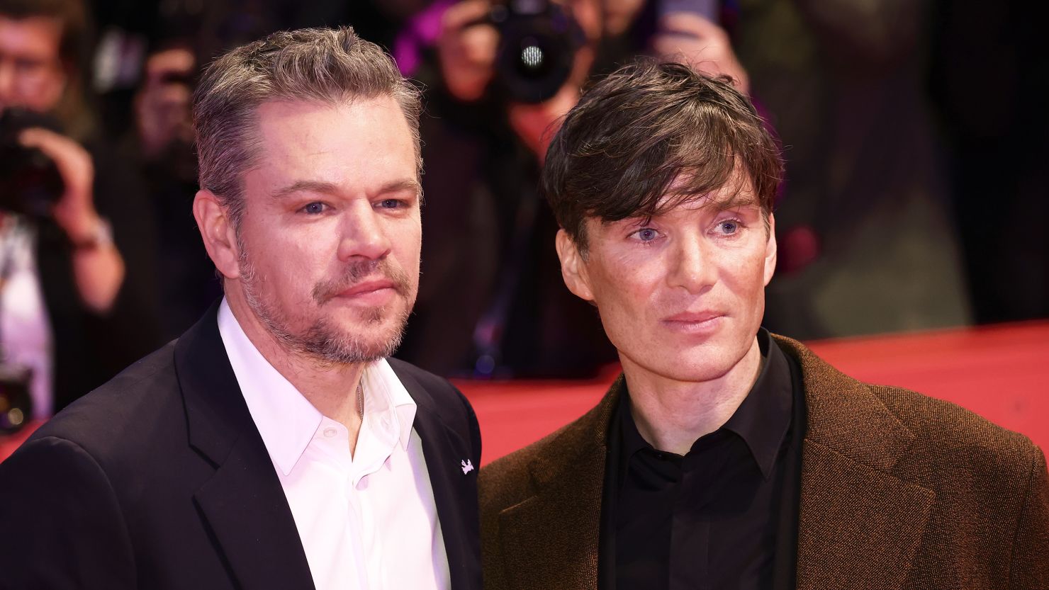 Matt Damon and Cillian Murphy in Berlin in February.