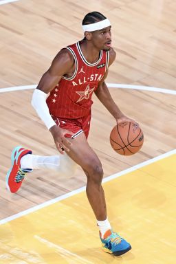 Shai Gilgeous-Alexander in action during the 2024 NBA All-Star game.