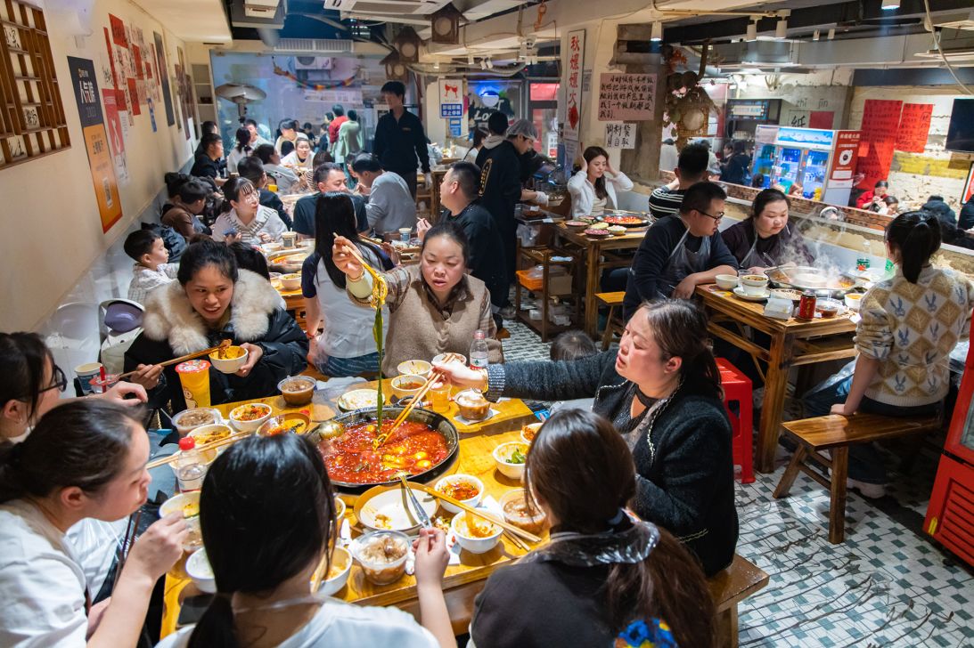 Spicy hotpot is one of the most popular meals in Chongqing. (Photo by Costfoto/NurPhoto via Getty Images)