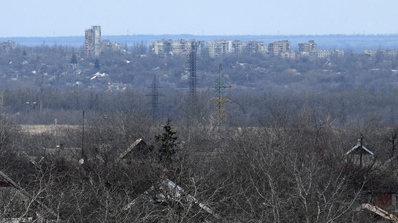 TOPSHOT - A view of the town of Avdiivka in the Russian-controlled part of the Donetsk region on February 19, 2024. (Photo by STRINGER / AFP) (Photo by STRINGER/AFP via Getty Images)