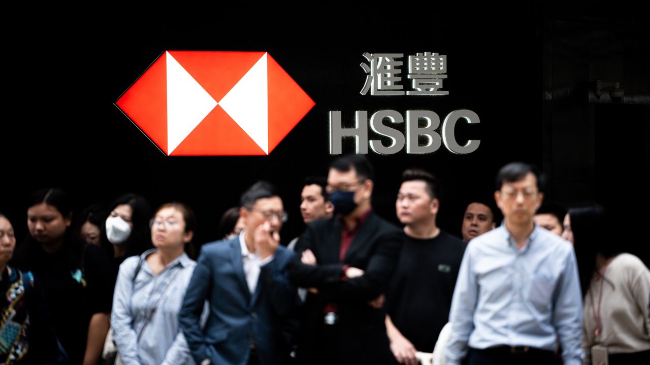 One of HSBC's many branches in Hong Kong pictured on February 19, 2024