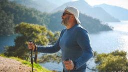 Mature adult man traveler