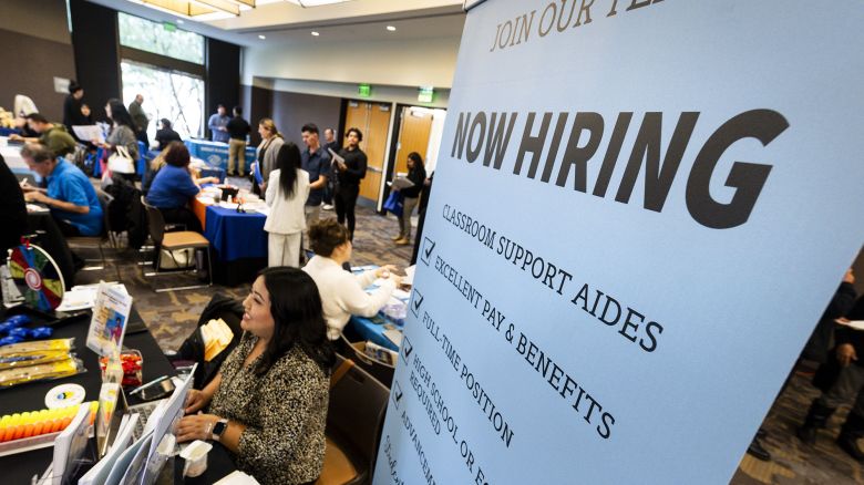 More than 75 employers were taking resumes and talking to prospective new hires at a career fair in Lake Forest, CA on Wednesday, February 21, 2024.
