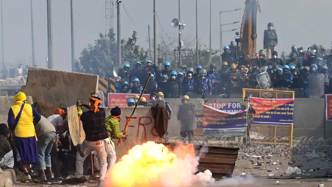 Clashes between farmers and Police erupted in Sikh farmers' protests in India.