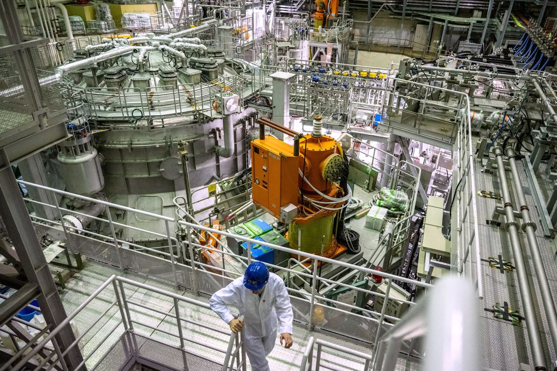 A section of JT-60SA, a huge experimental nuclear fusion reactor at Naka Fusion Institute in Naka city of Ibaraki Prefecture, Japan, on January 22, 2024.