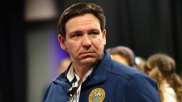 Florida Governor Ron DeSantis on February 19, 2024 in Daytona Beach, Florida.