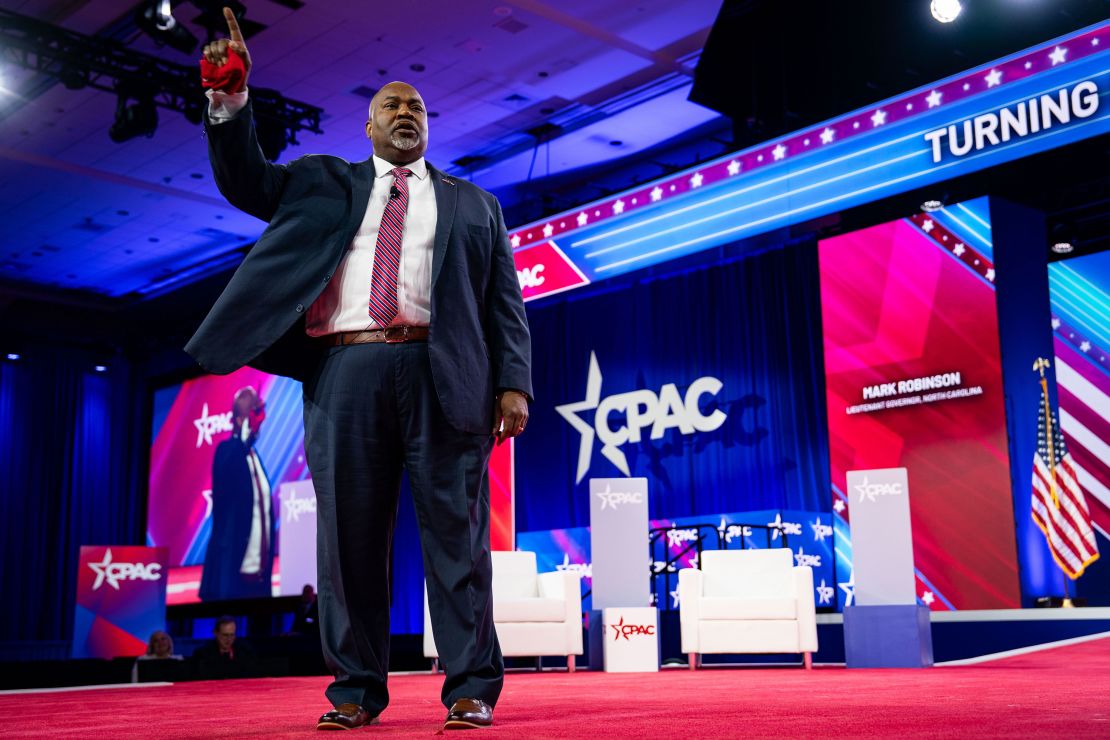 Robinson is seen at the Conservative Political Action Conference in National Harbor, Maryland, on February 22, 2024.