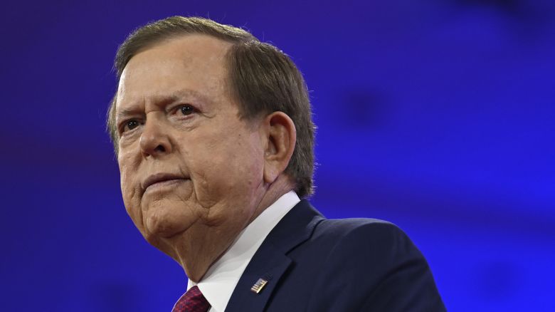American conservative political commentator, author, and former television host who presented ''Lou Dobbs Tonight'' Lou Dobbs speaks during the 2024 Conservative Political Action Conference (CPAC) in National Harbor, Maryland, United States on February 24, 2024.