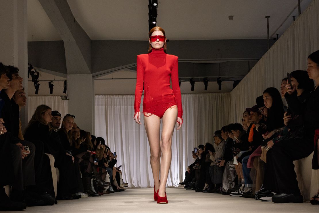 A model walks the runway at Maison Margiela's Fall/Winter 2024-2025 show during Milan Fashion Week in February,