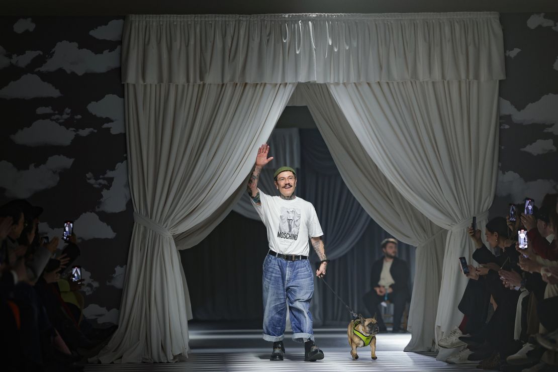 Adrian Appiolaza on the runway at his first fashion show for Moschino. The creative director told CNN that for him, fashion shouldn't be taken too seriously.