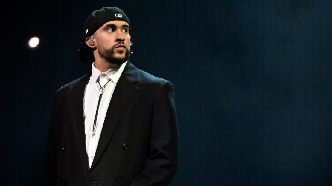 Bad Bunny performs at T-Mobile Arena in Las Vegas, Nevada on February 23, 2024 .