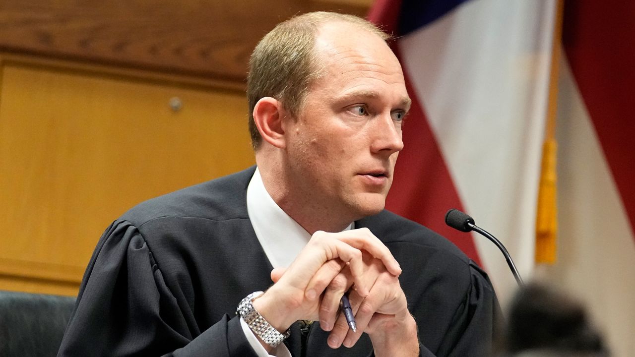 Fulton County Superior Judge Scott McAfee presides during a hearing in the case of the State of Georgia v. Donald John Trump at the Fulton County Courthouse on February 27 in Atlanta.