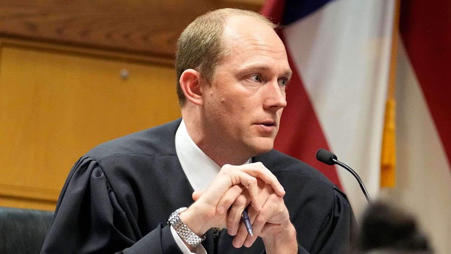 Fulton County Superior Judge Scott McAfee presides at the Fulton County Courthouse on February 27, 2024, in Atlanta.