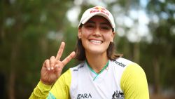 BRISBANE, AUSTRALIA - FEBRUARY 25: Saya Sakakibara of Australia poses during the 2024 BMX Racing World Cup at Brisbane SX International BMX Centre on February 25, 2024 in Brisbane, Australia. (Photo by Chris Hyde/Getty Images)