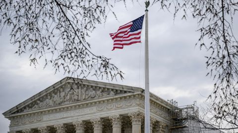 The US Supreme Court is seen in Washington, DC on February 28, 2024. The US Supreme Court agreed on February 28, to hear Donald Trump's claim that as a former president he is immune from prosecution, further delaying his trial on charges of conspiring to overturn the 2020 election. (Photo by Mandel NGAN / AFP) (Photo by MANDEL NGAN/AFP via Getty Images)