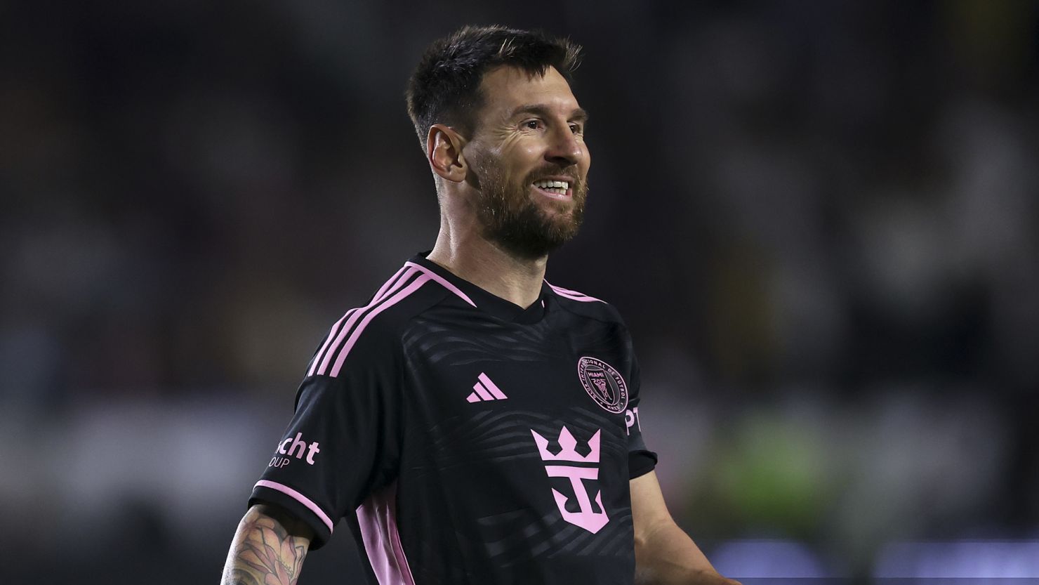 Lionel Messi #10 of Inter Miami looks on during the second half of a game against LA Galaxy at Dignity Health Sports Park on February 25, 2024 in Carson, California.