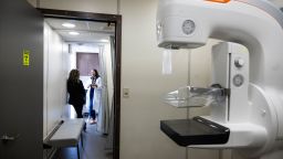 Lancaster, CA - February 26:Nurse practitioner Manisha Ati, right, shows Linda Arous, assoc. medical director of Wesley Health Center, City of Hopes new mobile cancer prevention and screening clinic, which includes a mammography machine for breast cancer screenings, on Monday, February 26, 2024. Rep. Mike Garcia used earmark funds to cover the cost of the mobile clinic truck which will begin seeing patients on March 19 at the Lancaster site. (Photo by Sarah Reingewirtz/MediaNews Group/Los Angeles Daily News via Getty Images)