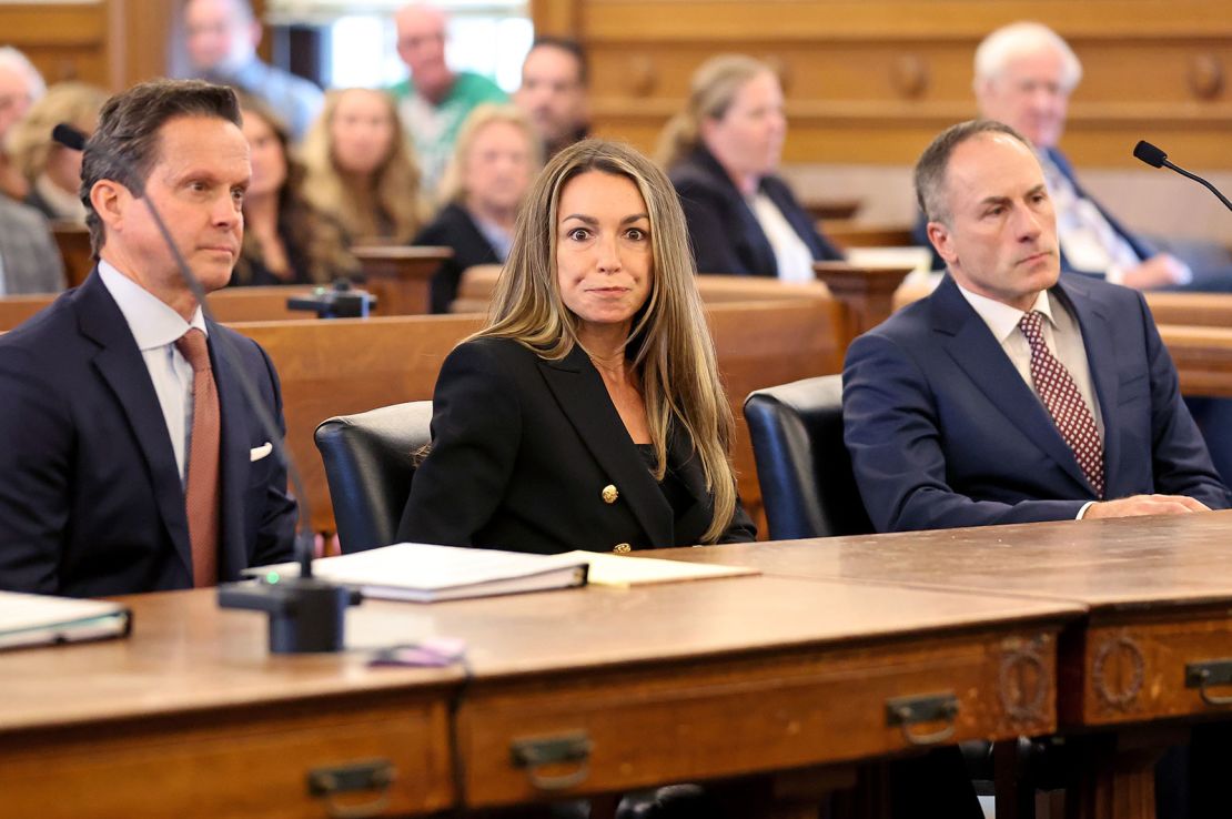 Karen Read is shown with her defense attorneys, Alan Jackson, (left) and David Yannetti at Norfolk County Superior Court.