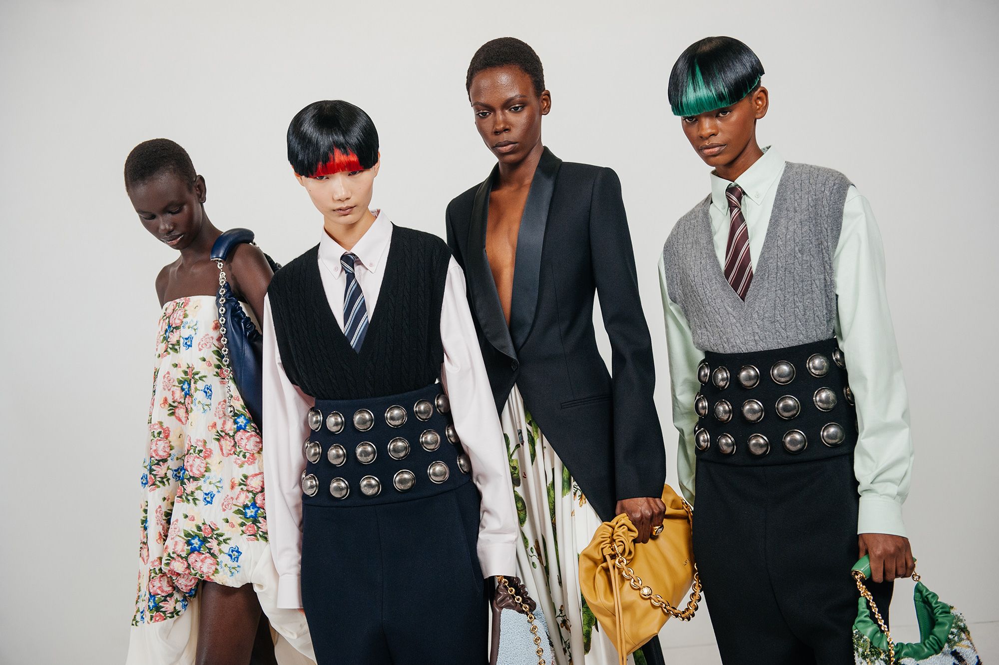 At Loewe, designer Jonathan Anderson won over critics with his playful, gender-fluid designs. Pictured, his designs for Loewe's Fall-Winter 2024 collection.