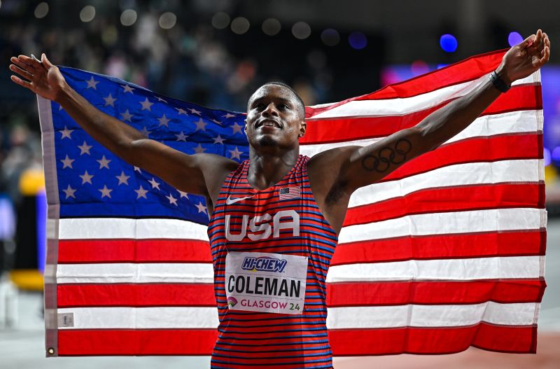 Christian Coleman emerges victorious in world indoor 60-meter championship against US competitor Noah Lyles