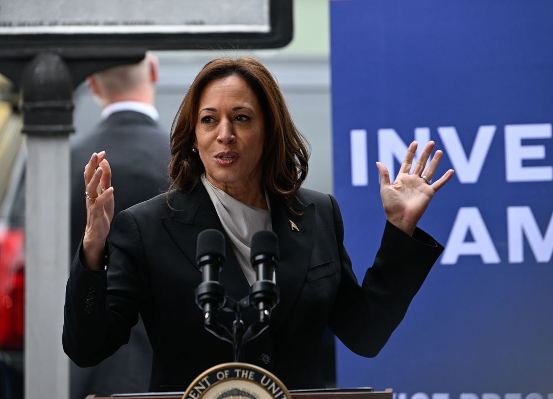 Vice President Kamala Harris speaks at an event in Durham, North Carolina, on March 1, 2024.