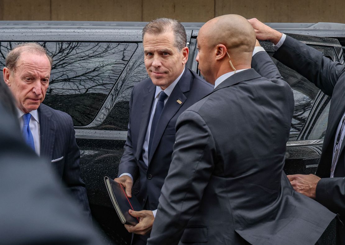 Hunter Biden arrives at the Thomas P. O'Neil Jr. House Office Building for a closed door deposition on February 28, in Washington, DC.