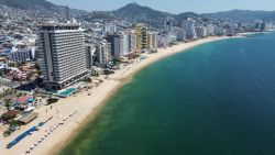 ACAPULCO, MEXICO - FEBRUARY 28: Aerial view of Zona Dorada del Puerto four months after landfall of hurricane Otis on February 28, 2024 in Acapulco, Mexico. Hurricane Otis hit the Pacific coast of Mexico in October 2023 near Acapulco as a category 5 hurricane during which at least 48 people died. (Photo by David Guzman Gonzalez/Getty Images)