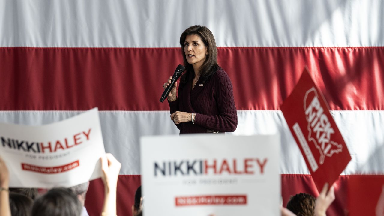 Republican presidential candidate Nikki Haley speaks during a campaign rally in Raleigh, North Carolina, on March 2, 2024.