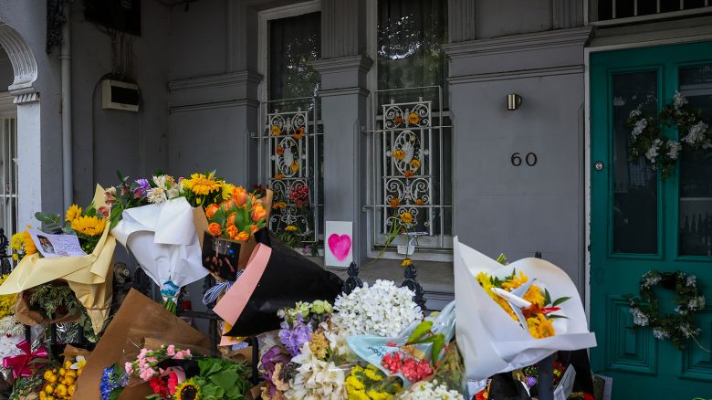 Floral tributes are seen at the Paddington residence of Jesse Baird on March 01, 2024 in Sydney, Australia.