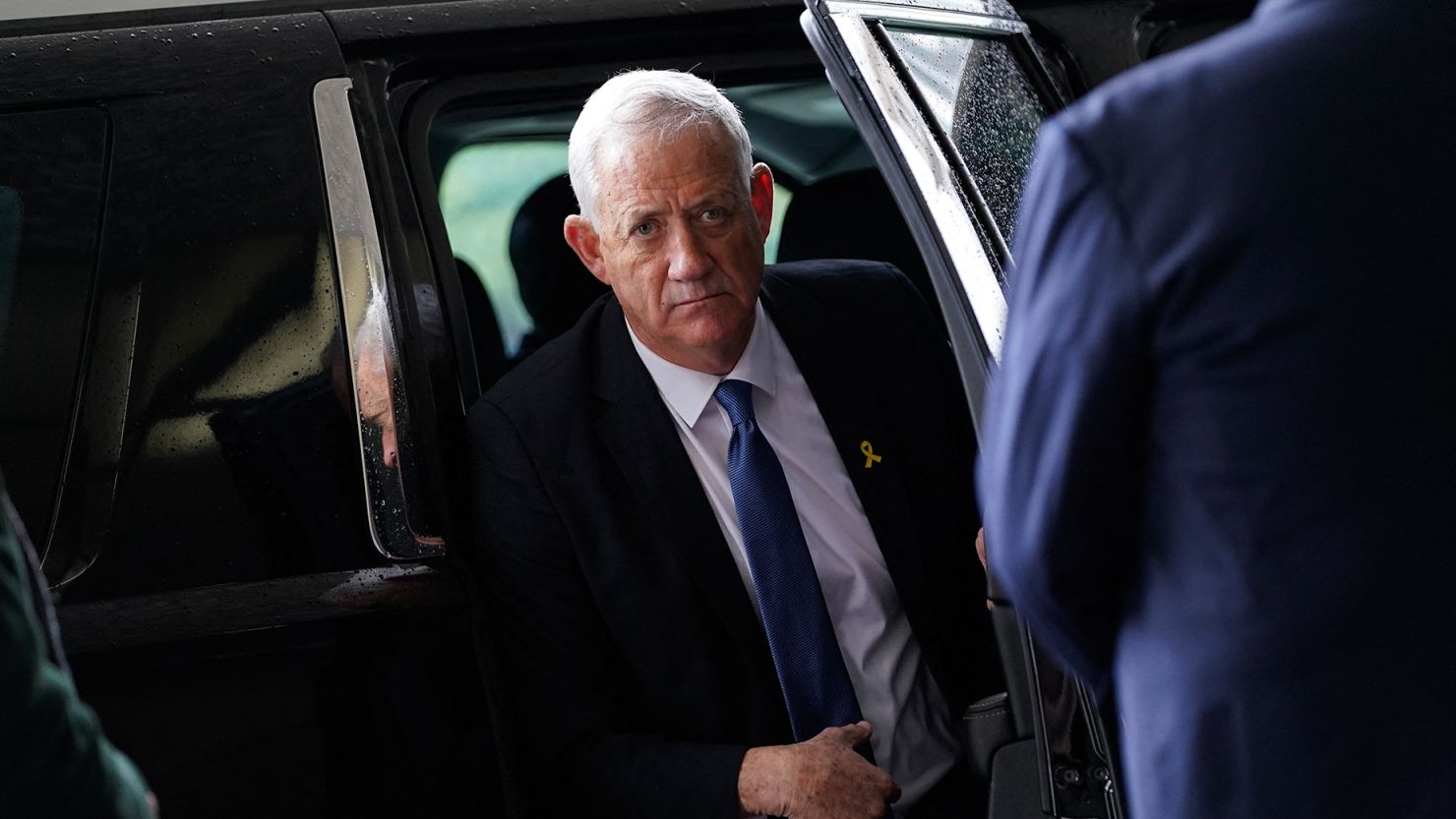 Israeli war cabinet member Benny Gantz arrives at the US State Department ahead of a meeting with US Secretary of State Antony Blinken in Washington on March 5, 2024.