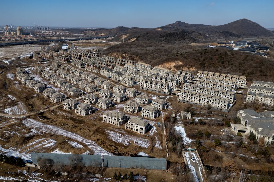 Uncompleted residential buildings at a real estate project on the outskirts of Shenyang in China's Liaoning province earlier this year.